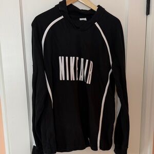 Nike Black Long Sleeve with White Logo